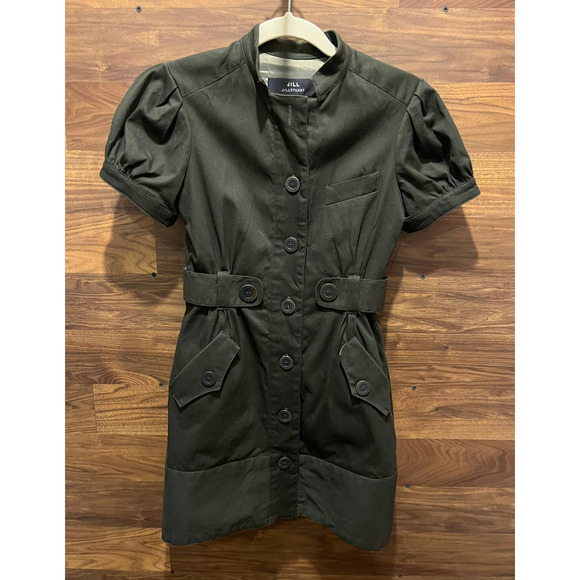 Women's Jill Stuart Dress Military Utility Mini Dress Army Green Unique Size 0 - Picture 6 of 6